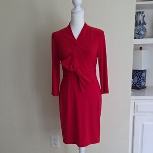 Joseph Ribkoff Elegant Red Long Sleeve Dress
